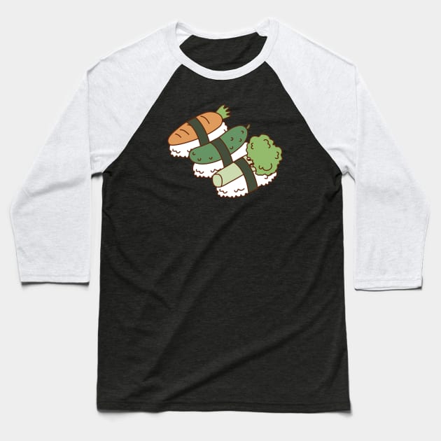 Vegetable Sushi Nigiri Baseball T-Shirt by blacklines